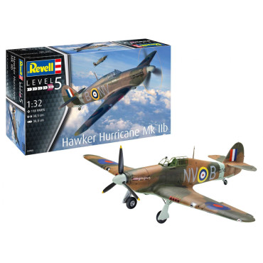 KIT PARA MONTAR REVELL AVIÃO HAWKER HURRICANE MK IIB 1/32 118 PEÇAS REV 04968